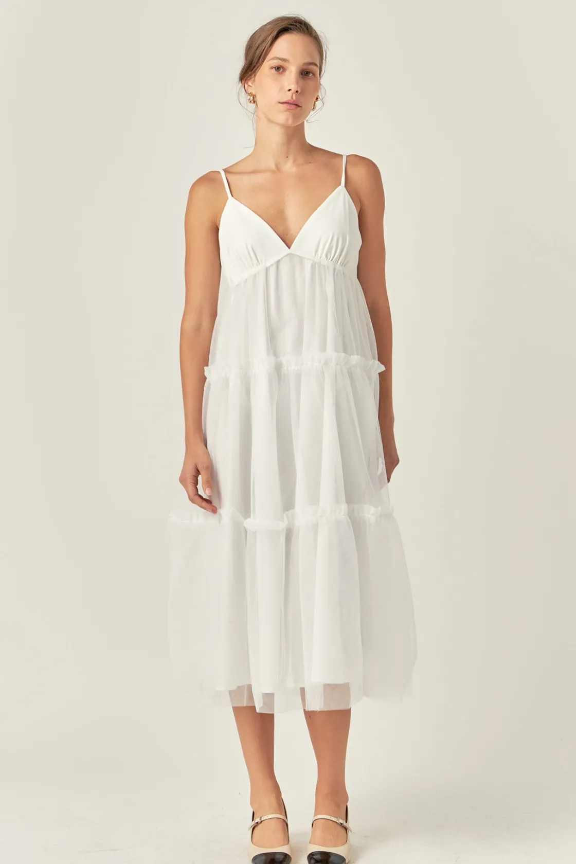 english_factory__tulle_co_4.webp ENGLISH FACTORY White Dresses | Tops*- Tulle Contrast Midi Dress