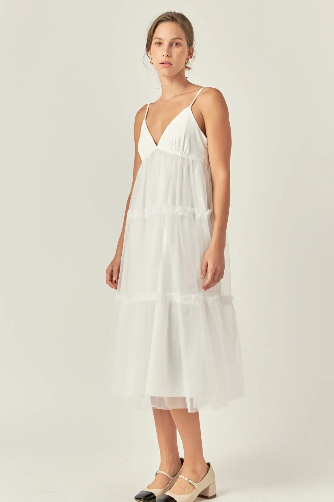 english_factory__tulle_co_6.webp ENGLISH FACTORY White Dresses | Tops*- Tulle Contrast Midi Dress