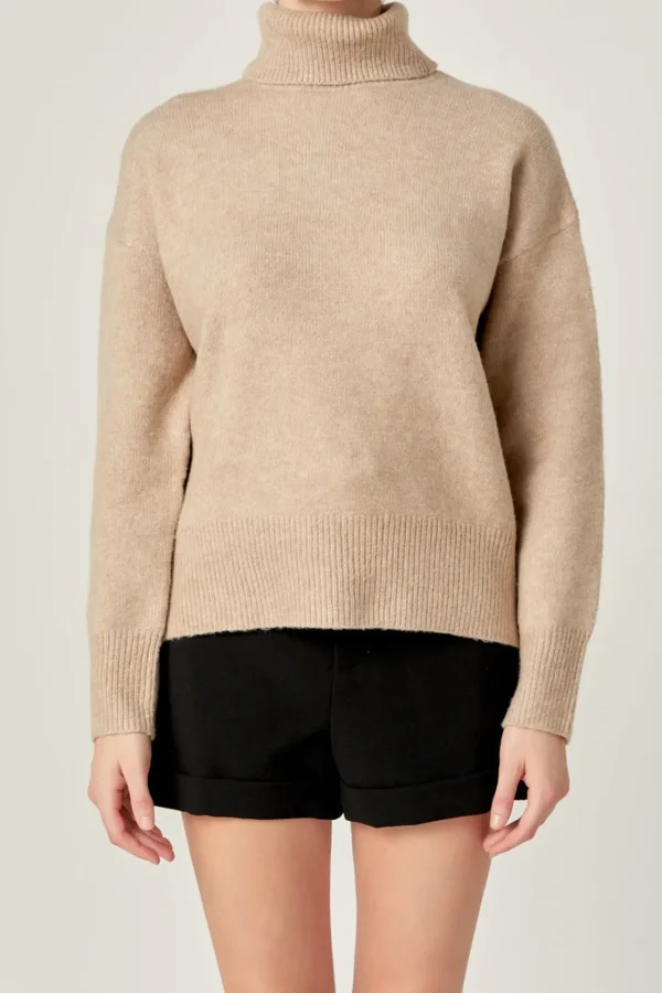 ENGLISH FACTORY Sweaters & Knits | Tops*- Turtleneck Long Sleeve Sweater