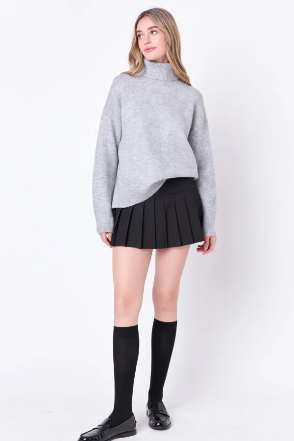 ENGLISH FACTORY Sweaters & Knits | Tops*- Turtleneck Long Sleeve Sweater