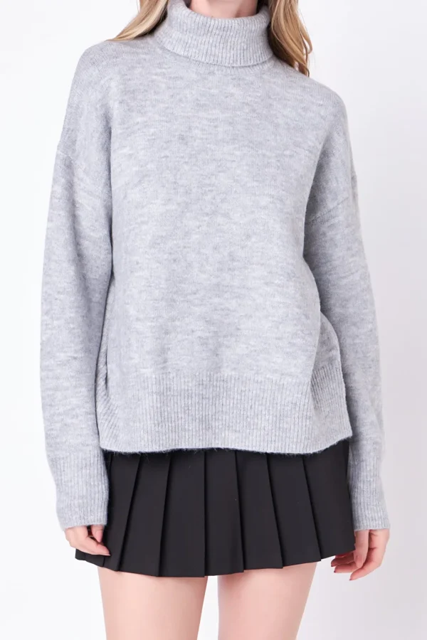 ENGLISH FACTORY Sweaters & Knits | Tops*- Turtleneck Long Sleeve Sweater