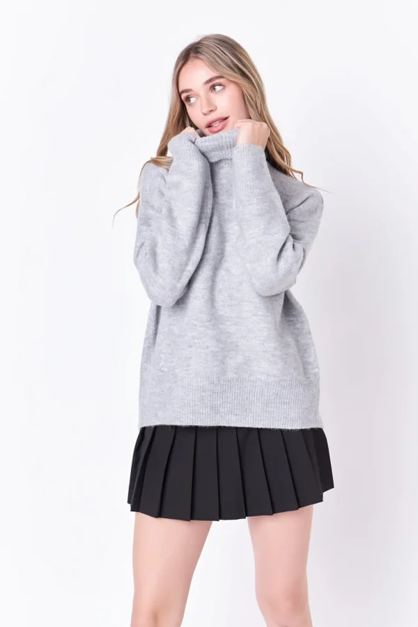 ENGLISH FACTORY Sweaters & Knits | Tops*- Turtleneck Long Sleeve Sweater