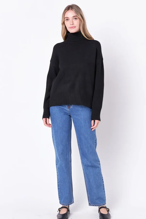 ENGLISH FACTORY Sweaters & Knits | Tops*- Turtleneck Long Sleeve Sweater