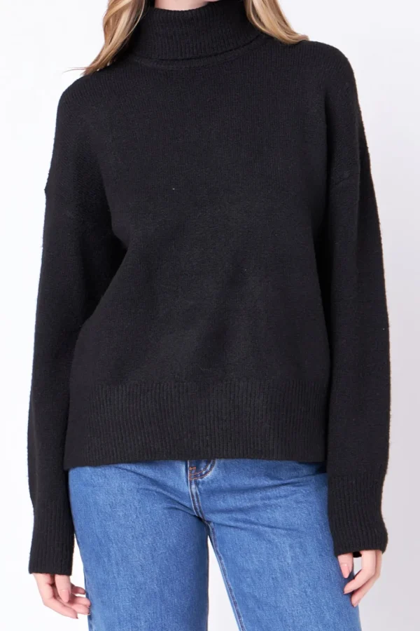ENGLISH FACTORY Sweaters & Knits | Tops*- Turtleneck Long Sleeve Sweater