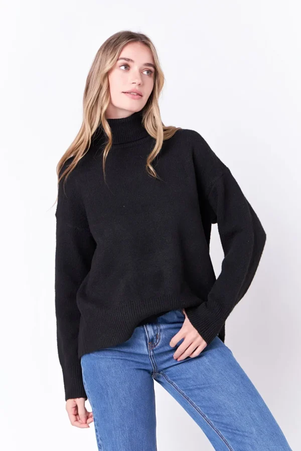 ENGLISH FACTORY Sweaters & Knits | Tops*- Turtleneck Long Sleeve Sweater