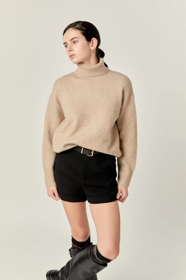 ENGLISH FACTORY Sweaters & Knits | Tops*- Turtleneck Long Sleeve Sweater