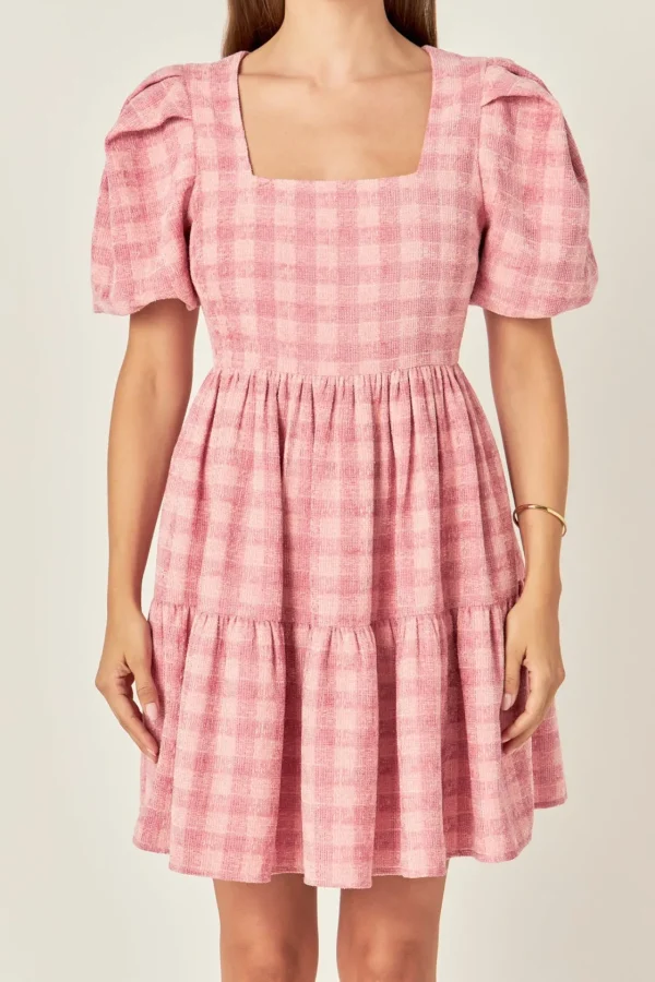 ENGLISH FACTORY Tweed Dresses | Tops*- Tweed Babydoll Dress