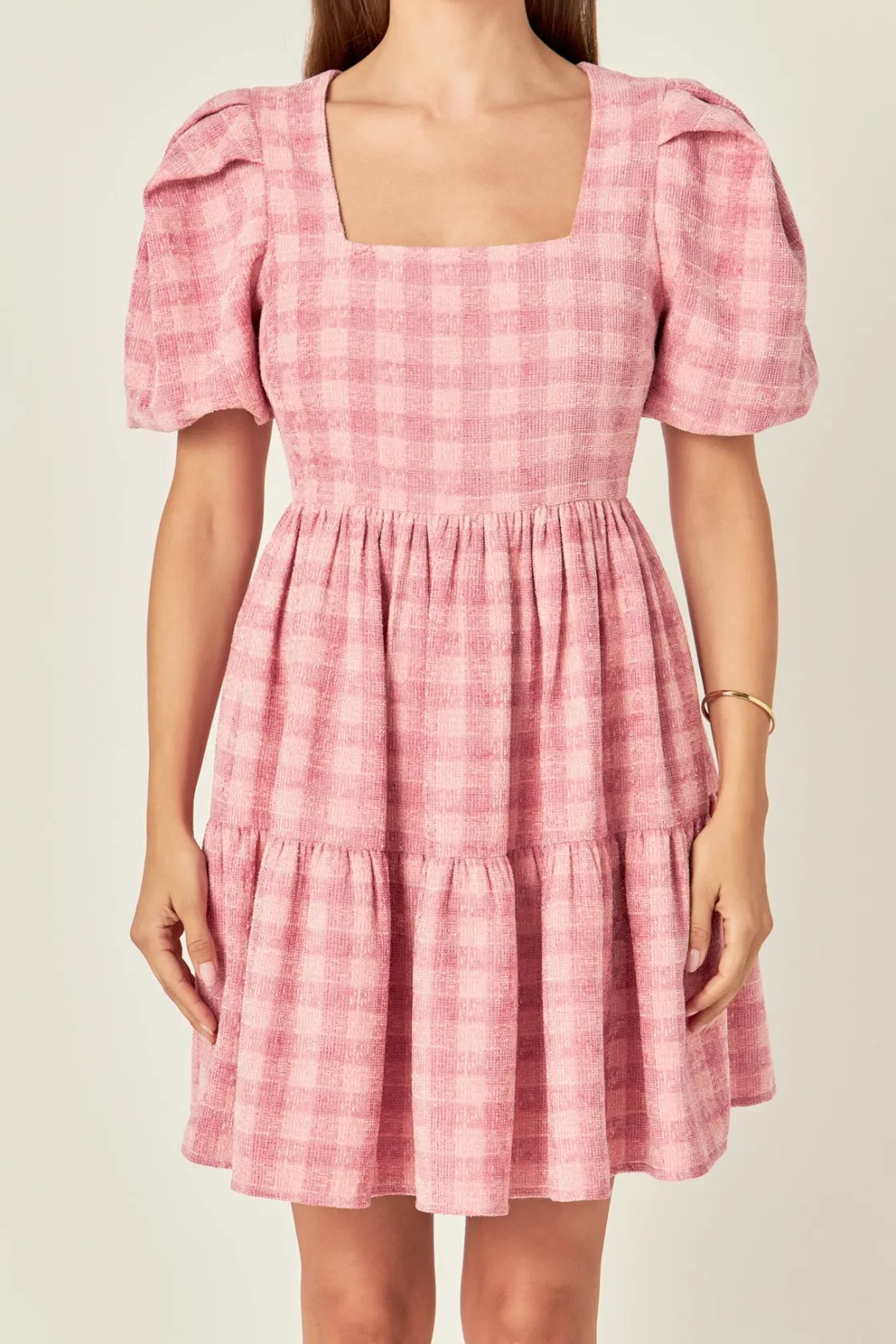 english_factory__tweed_ba_5.webp ENGLISH FACTORY Tweed Dresses | Tops*- Tweed Babydoll Dress