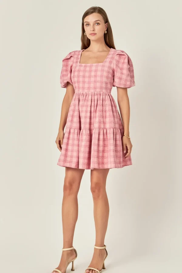 ENGLISH FACTORY Tweed Dresses | Tops*- Tweed Babydoll Dress