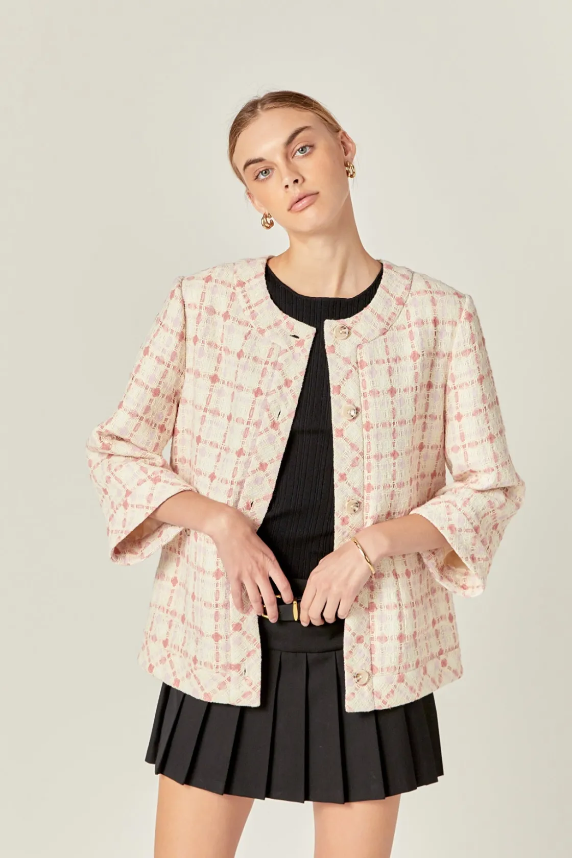 english_factory__tweed_bo_3.webp ENGLISH FACTORY Jackets & Coats | Tops*- Tweed Boxy Jacket MULTI