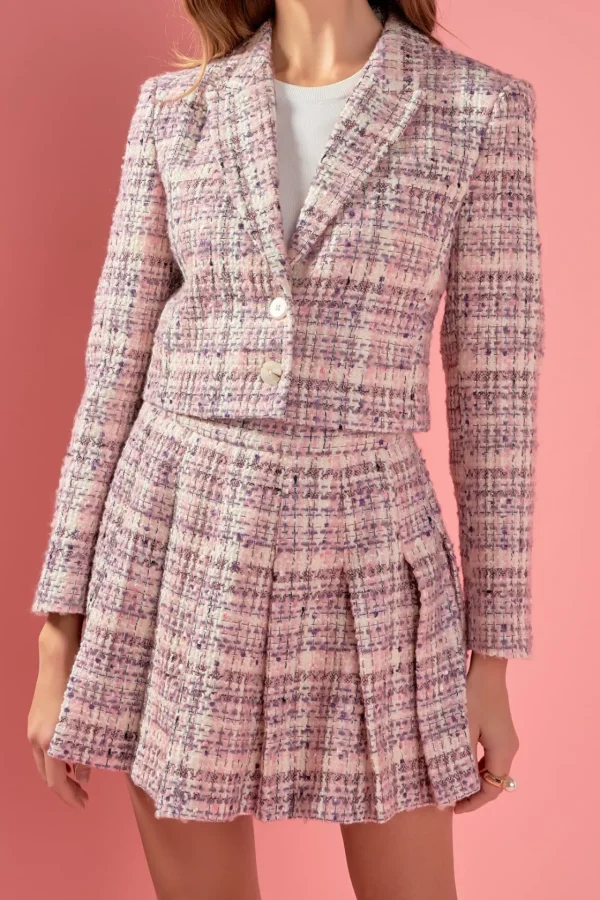 ENGLISH FACTORY Matching Sets | Jackets & Coats*- Tweed Cropped Blazer MULTI