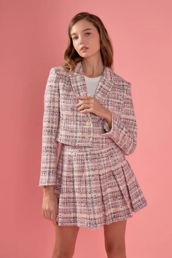 ENGLISH FACTORY Matching Sets | Jackets & Coats*- Tweed Cropped Blazer MULTI