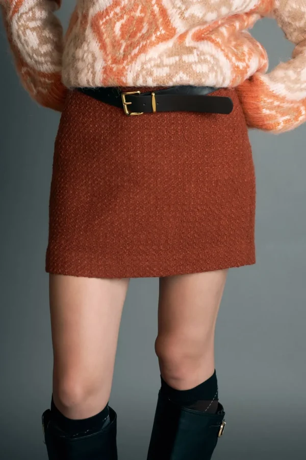 ENGLISH FACTORY Matching Sets | Skirts*- Tweed H-Line Skirt RUST