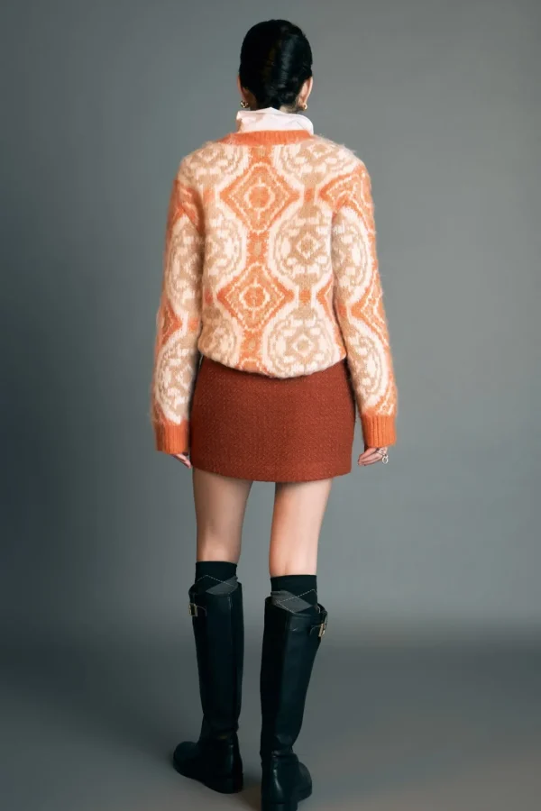 ENGLISH FACTORY Matching Sets | Skirts*- Tweed H-Line Skirt RUST