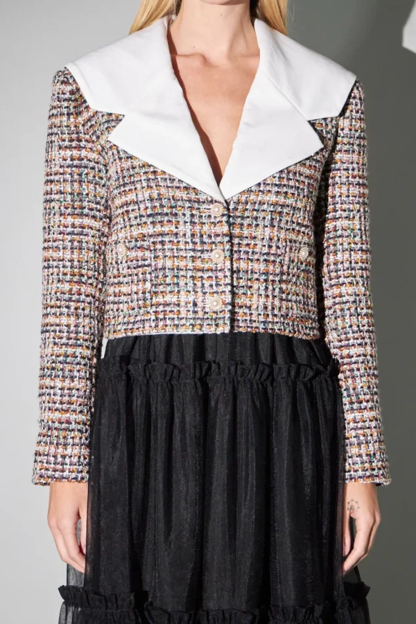 ENGLISH FACTORY Jackets & Coats | Tops*- Tweed Jacket with Sailor Collar MULTI