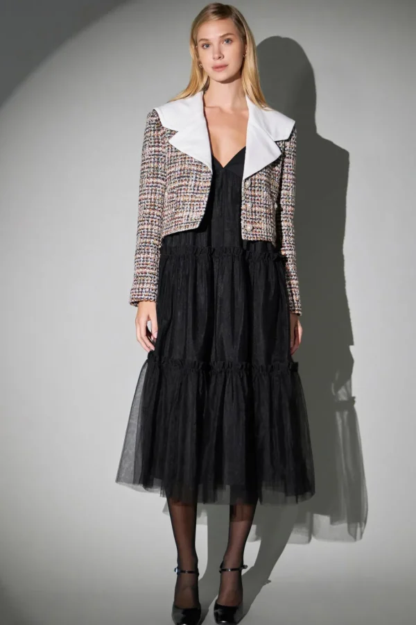 ENGLISH FACTORY Jackets & Coats | Tops*- Tweed Jacket with Sailor Collar MULTI