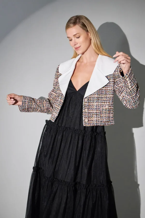 ENGLISH FACTORY Jackets & Coats | Tops*- Tweed Jacket with Sailor Collar MULTI