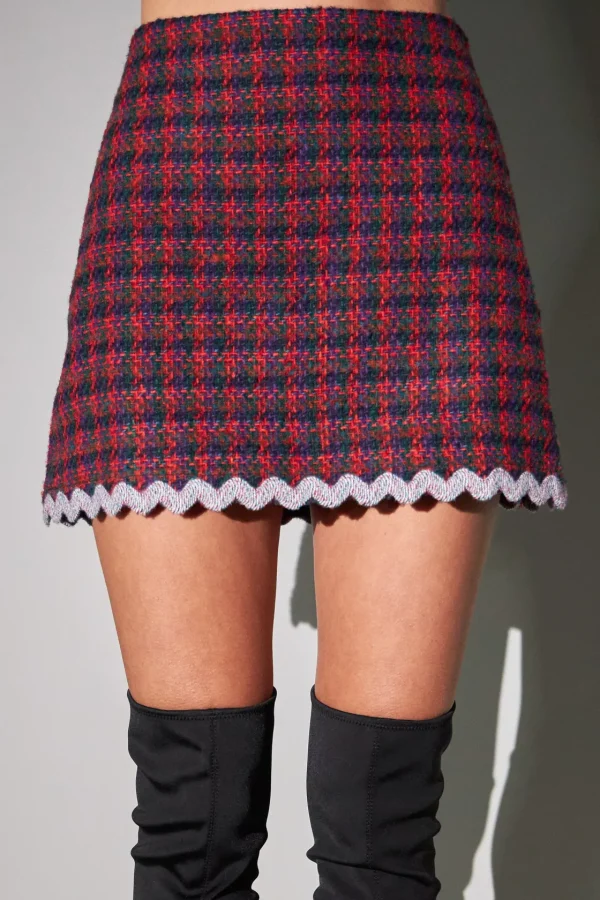 ENGLISH FACTORY Matching Sets | Skirts*- Tweed Mini Skirt with Trim MULTI