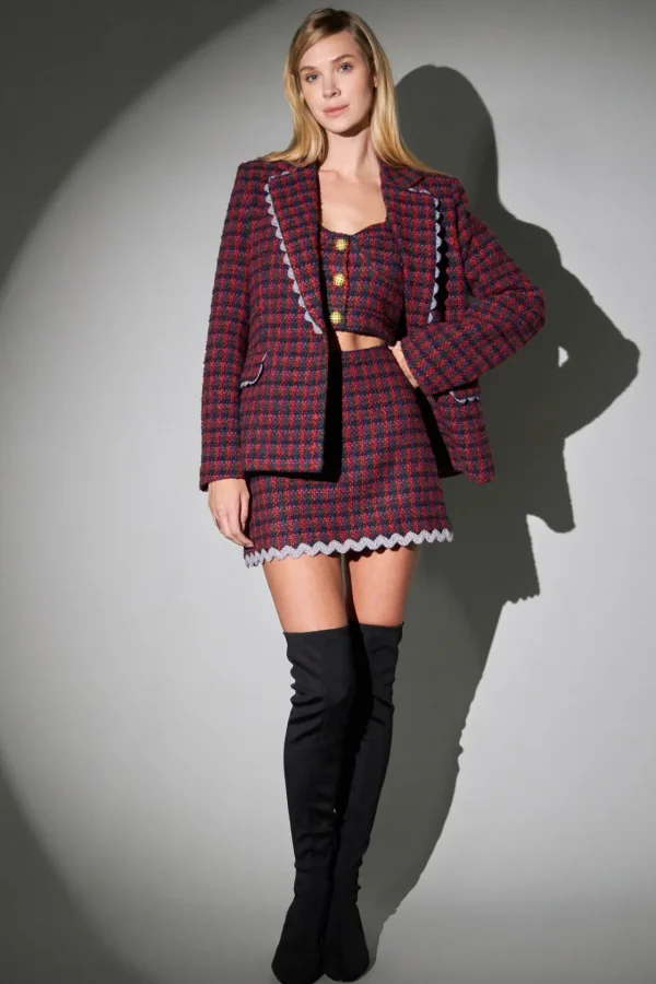 ENGLISH FACTORY Matching Sets | Skirts*- Tweed Mini Skirt with Trim MULTI