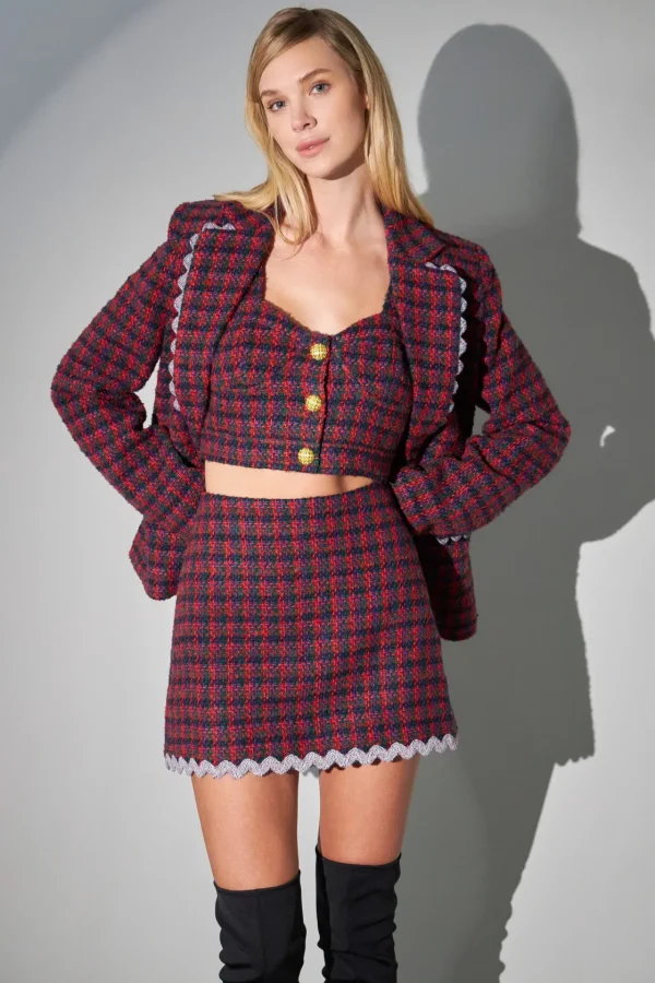ENGLISH FACTORY Matching Sets | Skirts*- Tweed Mini Skirt with Trim MULTI