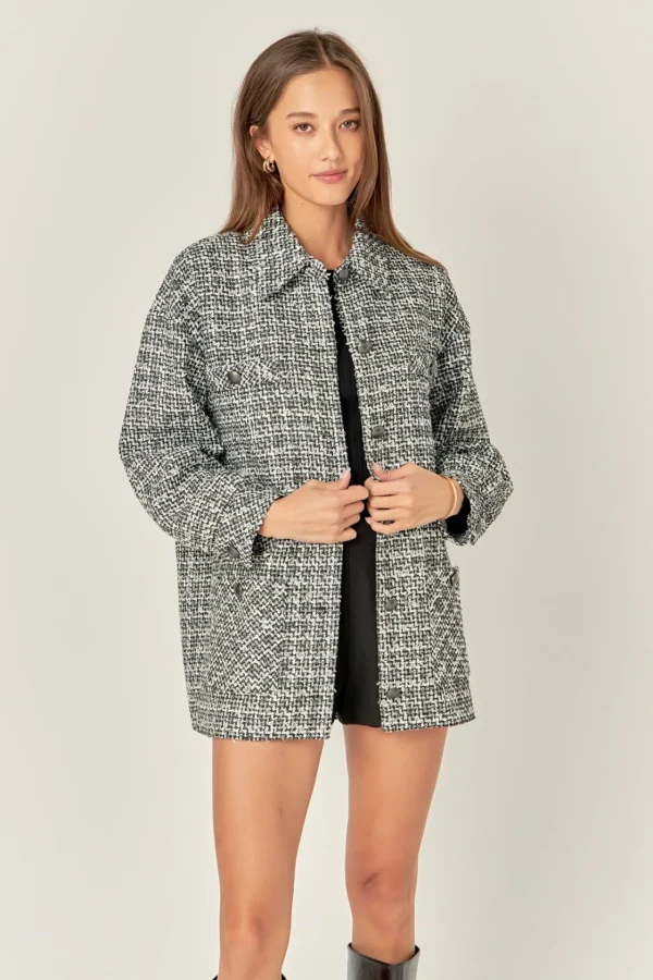ENGLISH FACTORY Jackets & Coats | Tops*- Tweed Shirt Jacket