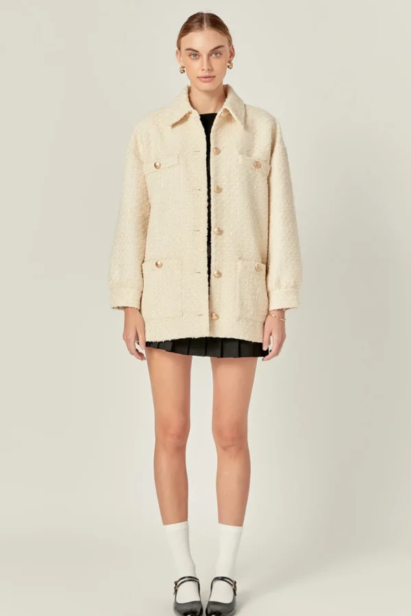 ENGLISH FACTORY Jackets & Coats | Tops*- Tweed Shirt Jacket
