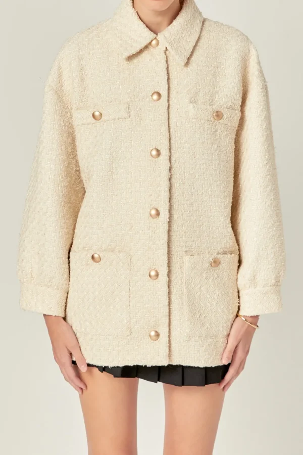 ENGLISH FACTORY Jackets & Coats | Tops*- Tweed Shirt Jacket