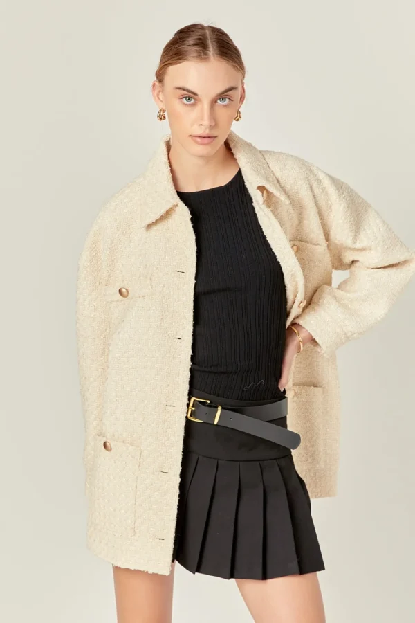 ENGLISH FACTORY Jackets & Coats | Tops*- Tweed Shirt Jacket
