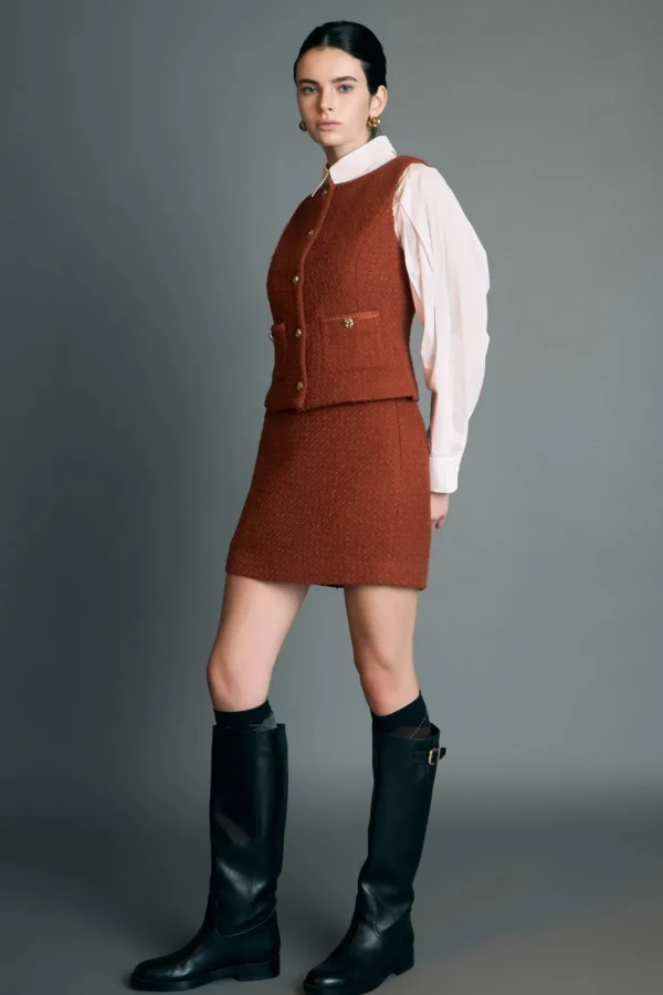 ENGLISH FACTORY Matching Sets | Vest*- Tweed Vest RUST