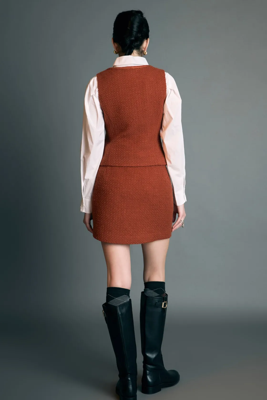 english_factory__tweed_ve_2-1.webp ENGLISH FACTORY Matching Sets | Vest*- Tweed Vest RUST