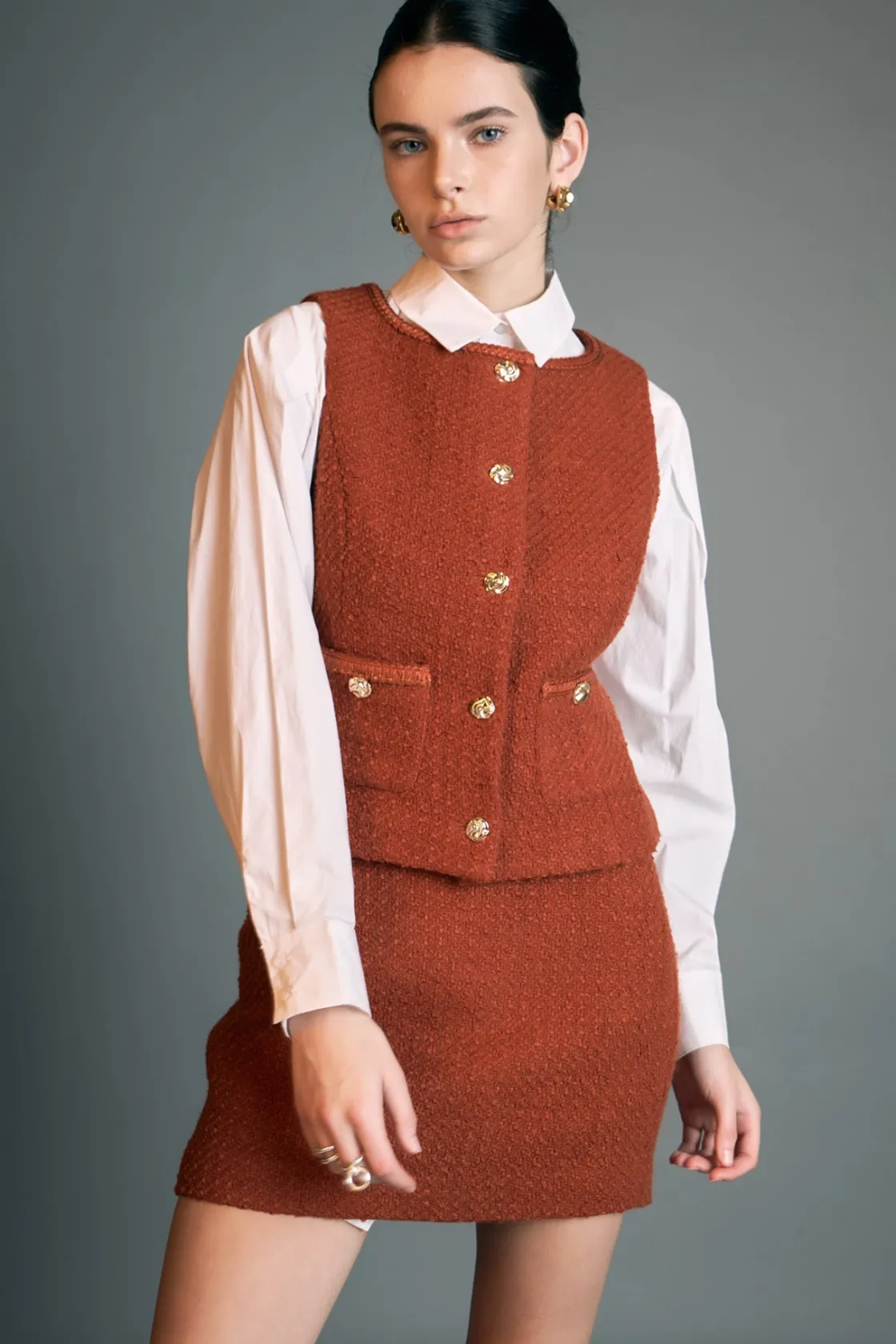 english_factory__tweed_ve_3-1.webp ENGLISH FACTORY Matching Sets | Vest*- Tweed Vest RUST