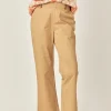 ENGLISH FACTORY Pants | Tops*- Twill Cropped Flared Hem Pants TAN