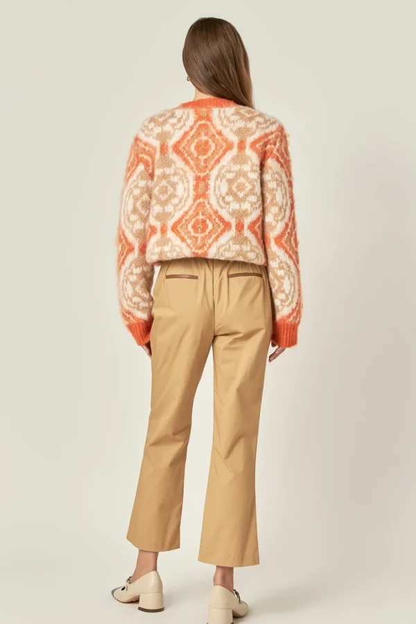 ENGLISH FACTORY Pants | Tops*- Twill Cropped Flared Hem Pants TAN