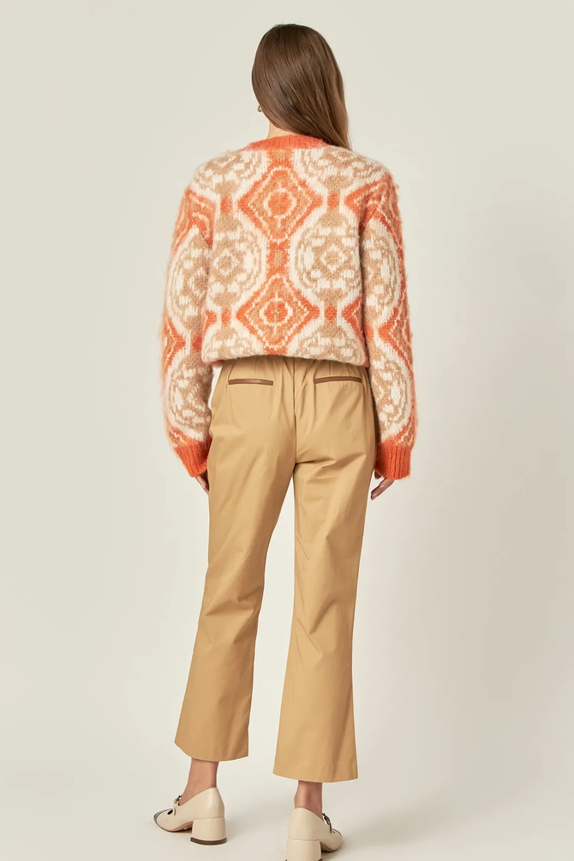 english_factory__twill_cr_2.webp ENGLISH FACTORY Pants | Tops*- Twill Cropped Flared Hem Pants TAN