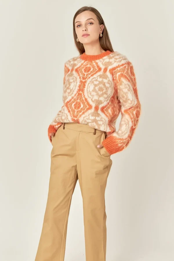 ENGLISH FACTORY Pants | Tops*- Twill Cropped Flared Hem Pants TAN
