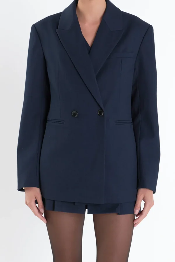 ENGLISH FACTORY Matching Sets | Jackets & Coats*- Twill Jacket NAVY