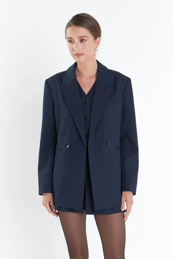 ENGLISH FACTORY Matching Sets | Jackets & Coats*- Twill Jacket NAVY