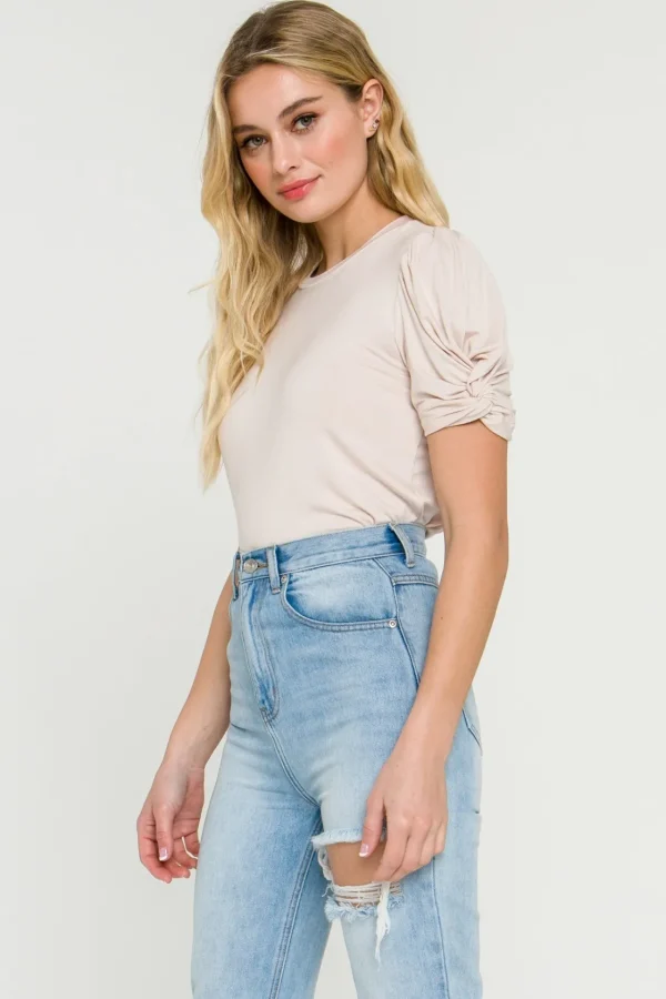 ENGLISH FACTORY Tops*- Twisted Sleeve T-shirt