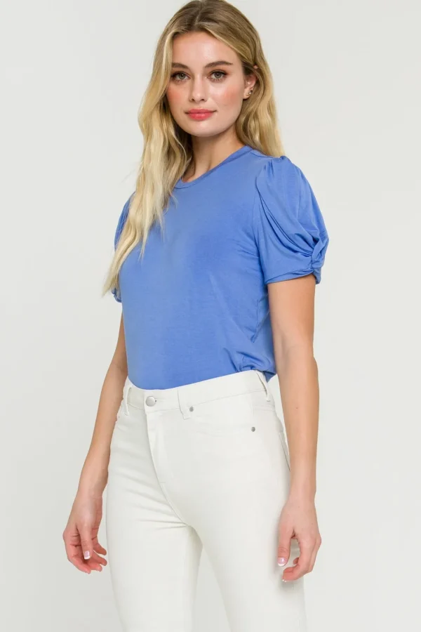 ENGLISH FACTORY Tops*- Twisted Sleeve T-shirt