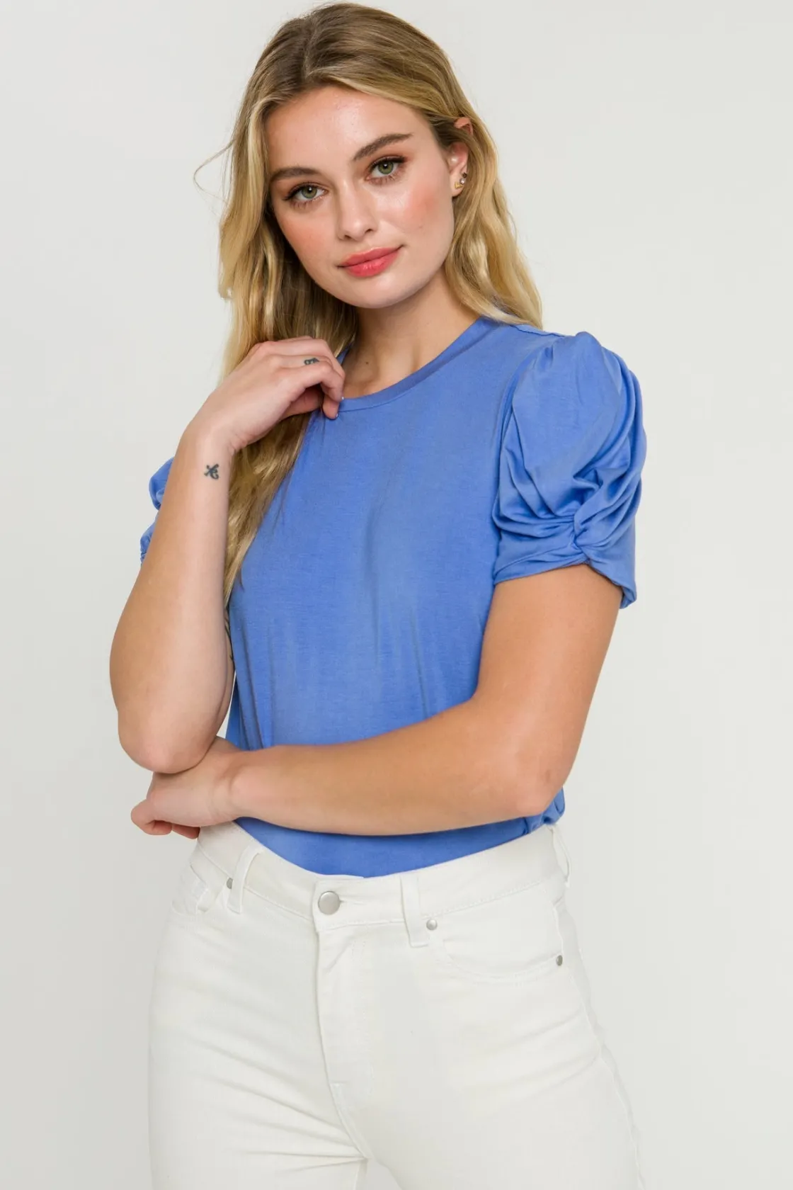 english_factory__twisted__15.webp ENGLISH FACTORY Tops*- Twisted Sleeve T-shirt