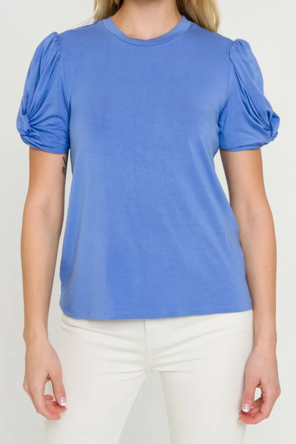 ENGLISH FACTORY Tops*- Twisted Sleeve T-shirt