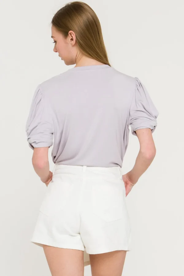 ENGLISH FACTORY Tops*- Twisted Sleeve T-shirt
