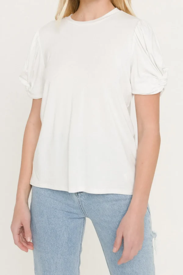 ENGLISH FACTORY Tops*- Twisted Sleeve T-shirt