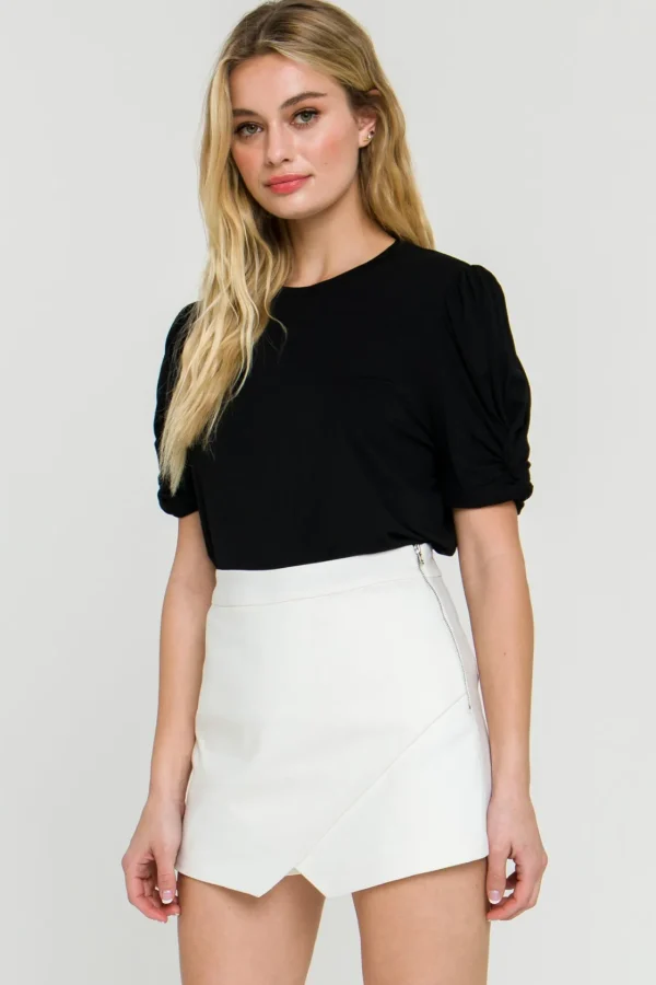 ENGLISH FACTORY Tops*- Twisted Sleeve T-shirt
