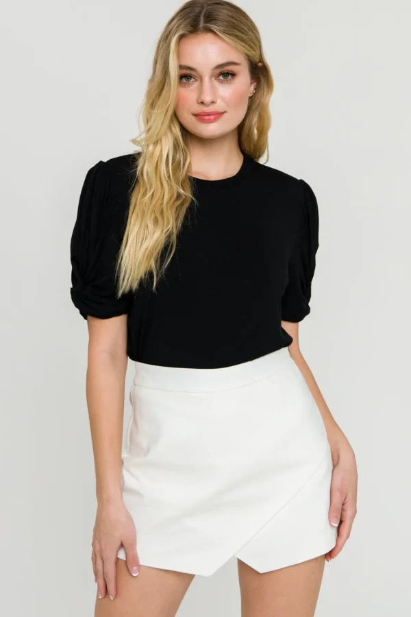 ENGLISH FACTORY Tops*- Twisted Sleeve T-shirt