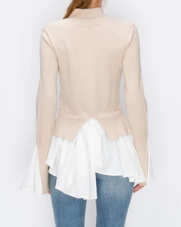 ENGLISH FACTORY Sweaters & Knits | Tops*- Two-fer Sweater Top TAN