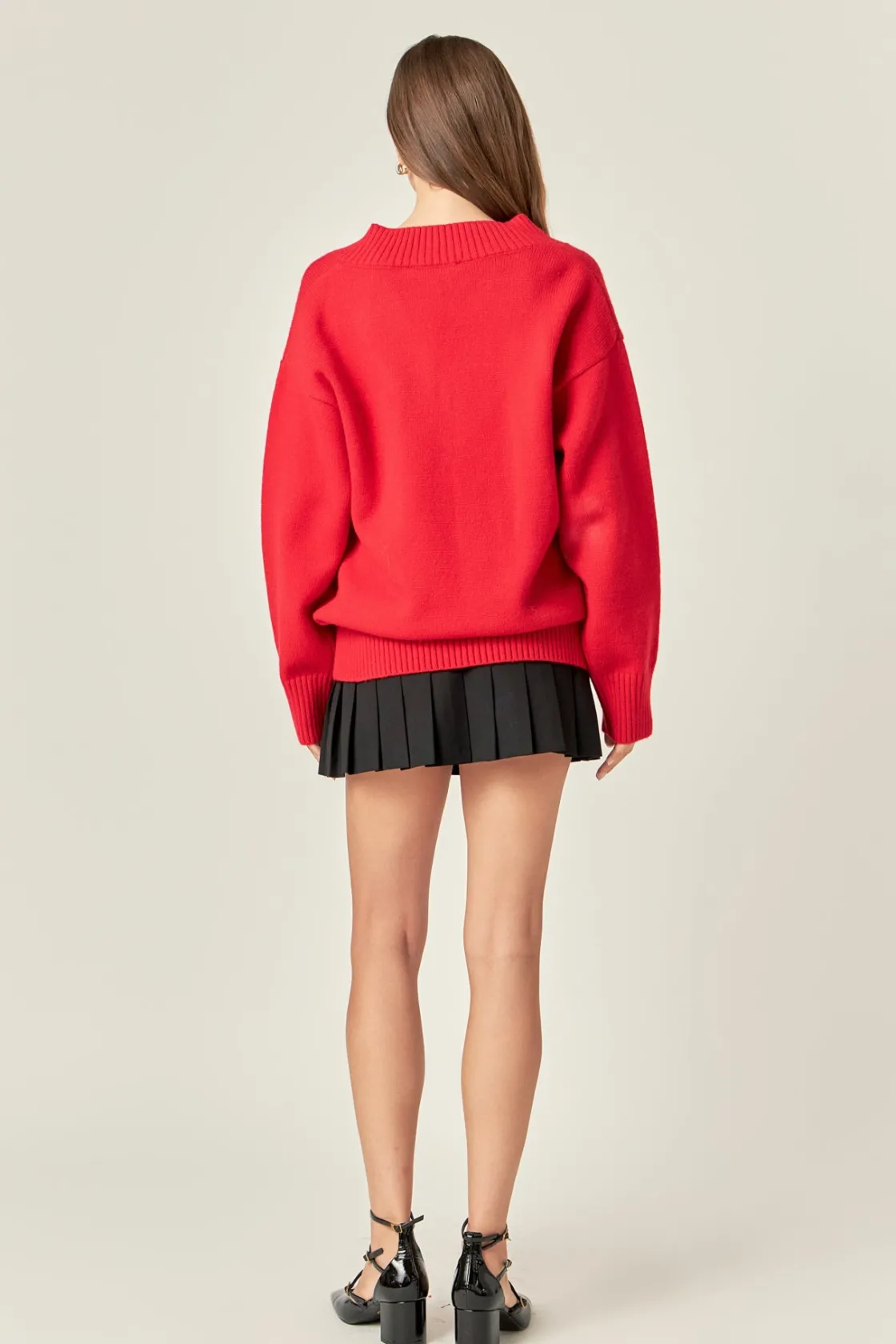 english_factory__v_neckli_2.webp ENGLISH FACTORY Sweaters & Knits | Tops*- V Neckline Oversized Sweater
