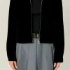 ENGLISH FACTORY Jackets & Coats | Tops*- Velvet Bomber Jacket BLACK