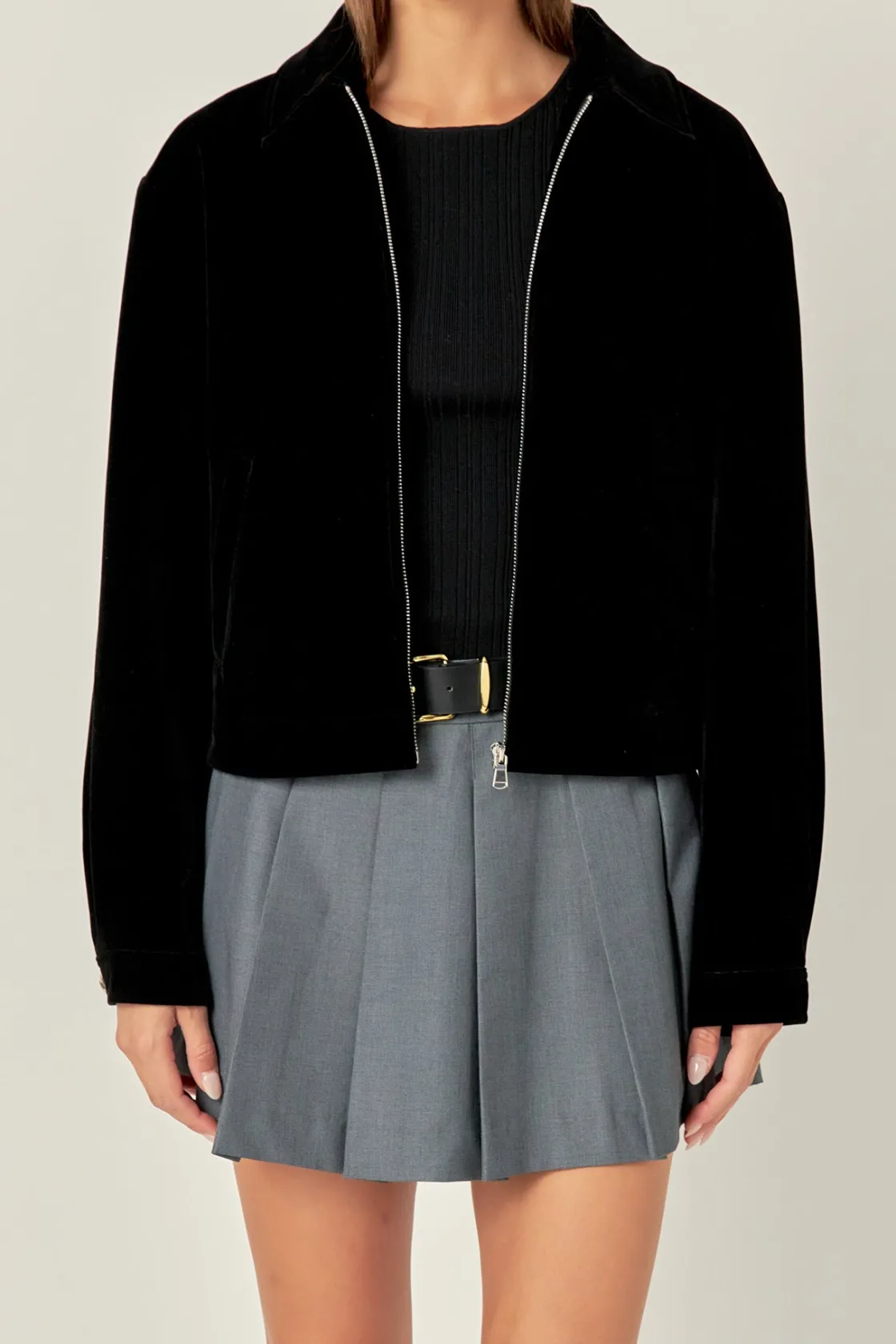 english_factory__velvet_b_0.webp ENGLISH FACTORY Jackets & Coats | Tops*- Velvet Bomber Jacket BLACK