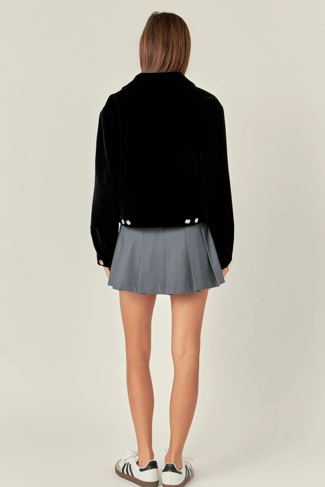 english_factory__velvet_b_2.webp ENGLISH FACTORY Jackets & Coats | Tops*- Velvet Bomber Jacket BLACK